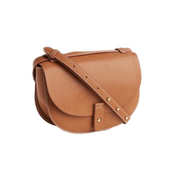 GAP Handbags - GAP Tan Cognac Leather Saddle Crossbody Bag